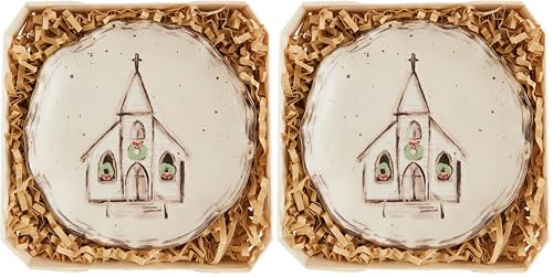 Mud Pie Church Stoneware Trinket Dish 4.5" Cream (Pack of 2) – Tidbit Plates