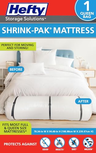 Heavy Duty Full/Queen Mattress Storage Bag - Water-Resistant Vacuum Compression Cover