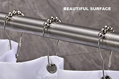 Tension Shower Curtain Rod 43-73 Inches Brushed Nickel Stainless Steel Rustproof Non-Slip Heavy Duty for Bathroom or Window - Variation: Nickel