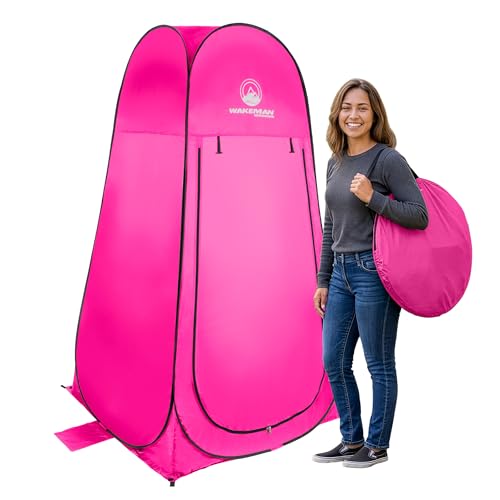 Pink Pop Up Privacy Shower Tent with Carry Bag - Camping, Beach, Tailgate