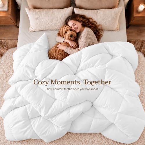 King Size Duvet Insert - 90 x 102 Inches White Comforter Bedding