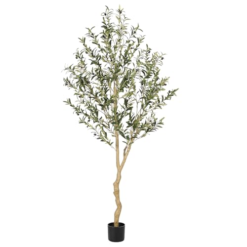 6ft Faux Olive Tree - Realistic Artificial Indoor Plant, Weathered Trunk & Lifelike Leaves
