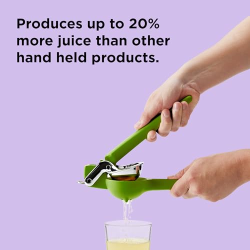Chef'n FreshForce Lime Citrus Juicer Hand Press with Dual-Gear Mechanism, 10.25 Inch, Lime Green