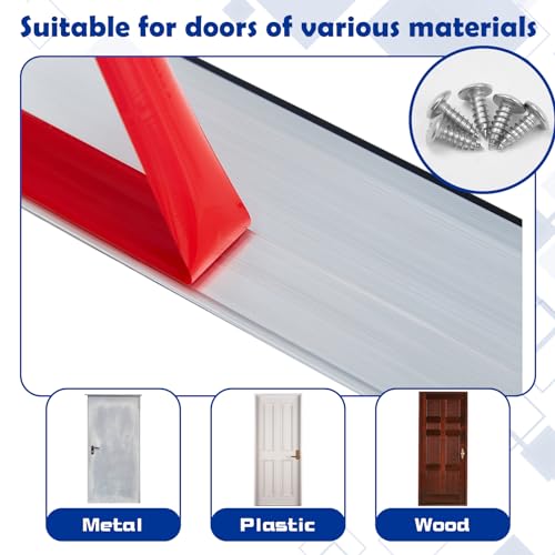 Gisafai 2 Pcs 36-Inch Silver Metal Door Draft Stopper - Mice & Rodent Barrier