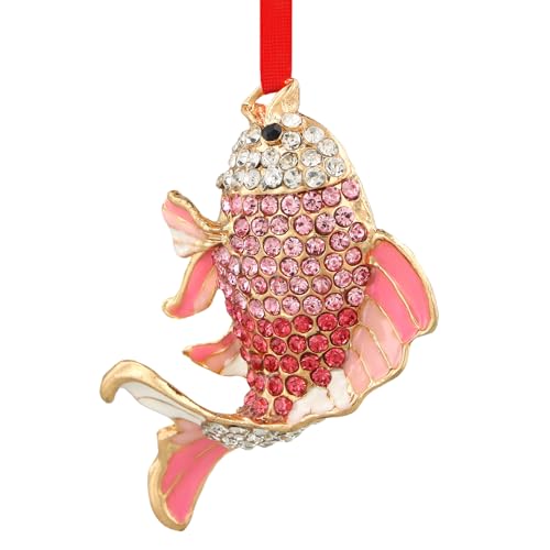 SICOHOME Tropical Fish Christmas Tree Ornament - Coastal Sea Ocean Hawaii Beach Themed Christmas Hanging Ornament with Rhinestones for Christmas Tree Gifts for Ocean Lover and Nautical Enthusiast