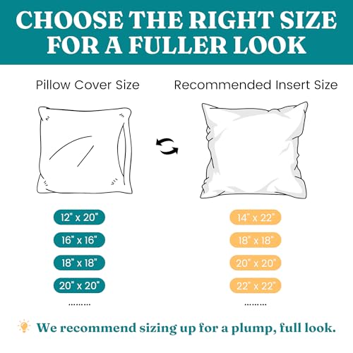 20x20 Inch Throw Pillow Inserts Set of 4 - Soft Square Cushion Inner