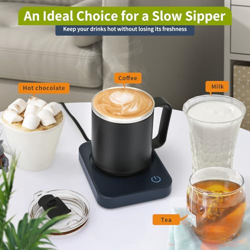 VOBAGA Blue Coffee Mug Warmer Set with Auto Shut Off, 15 oz Drinkware & 3 Temperature Levels