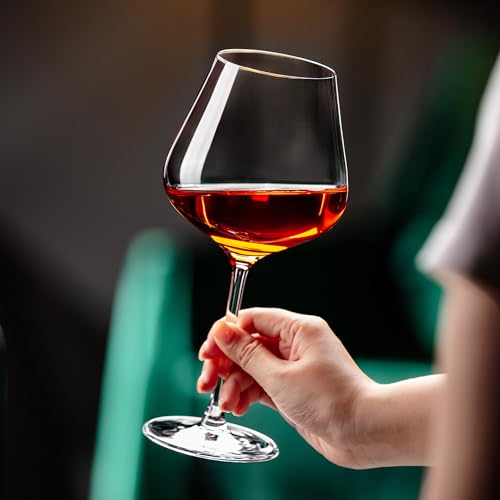 NORIMODA Set of 4 Large 22oz Red Wine Glasses for Bordeaux & Burgundy - Lead-Free Stemware