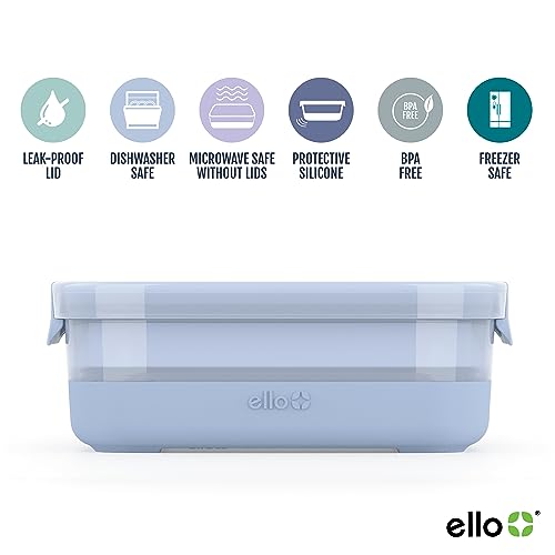 Ello 3.7 Cup Plastic Meal Prep Containers 5 Pack Elderberry Variation