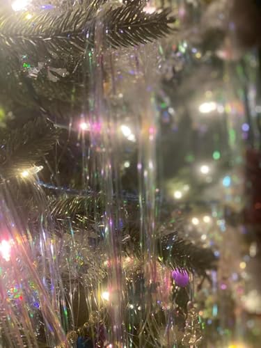 YYCRAFT Iridescent White Icicles Tinsel 3000 Strand Christmas Decor - Pack of 1