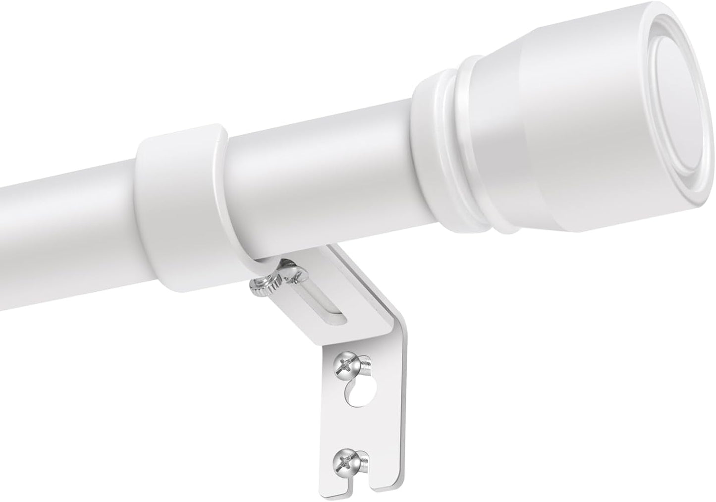 Skiennix 1” Diameter Adjustable Curtain Rods - Heavy Duty 30-60 Inch, Matte White, 2 Pack for 30-54 Inch Windows