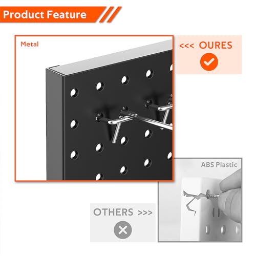 Ultrawall Black Metal Pegboard Wall Panels 4-Pack Garage Tool Storage