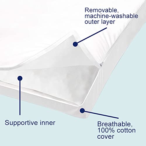 White Adjustable Hybrid Pillow Set of 2 - Standard Size, Cotton Cover