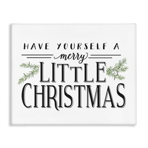 Merry Little Christmas Holiday Canvas Wall Art 36x48 Inches - Stupell Industries