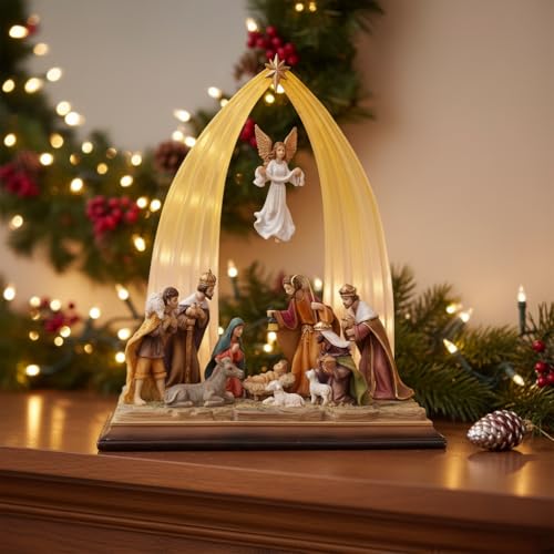 Comfy Hour 12.5-Inch Nativity Scene - Hand-Painted Resin Christmas Display
