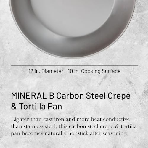 de Buyer 12-Inch Carbon Steel Crepe & Tortilla Pan - Non-Stick French Cookware