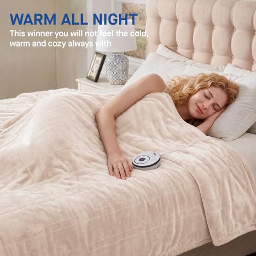 Sealy Electric Blanket Queen 84x90 Dual Control Flannel Beige