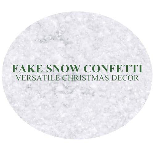 Fake Snow Globe Container Crafts Supplies DIY Kit- Artificial Christmas Snow Confetti 2oz & 5.2in Large Plastic Globe Storage Container Clear,Holiday Miniatures Decor for Snow flakes Winter Wonderland