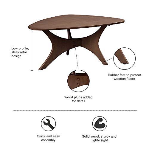 INK+IVY Blaze Brown Triangle Wood Coffee Table - Mid-Century Modern Accent Furniture