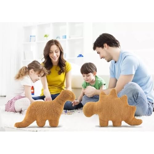 24 inch Large Stegosaurus Dino Nugget Pillow, Chicken Nugget Plush Dinosaur Theme Party Decoration Birthday Gift for Kids