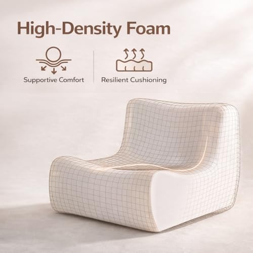 Memory Foam Bean Bag Chair with Faux Fur Cover - Dark Grey, Compact & Supportive