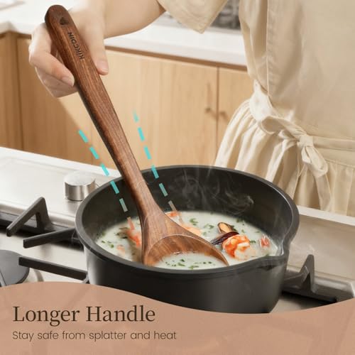 10-Piece Teak Wooden Cooking Utensil Set - Non-Toxic, Durable & Easy to Clean