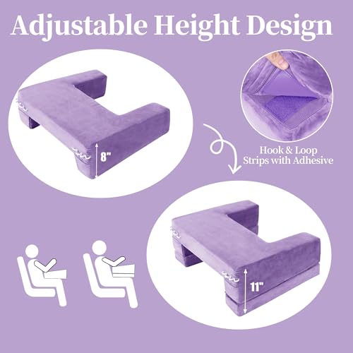 HOMBYS Adjustable Foam Crochet Pillow for Lap Support, Soft Velvet