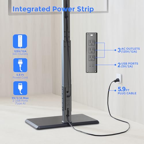 Floor TV Stand with Power Outlet & Swivel for 32-75 Inch TVs - TCP01-M-A01