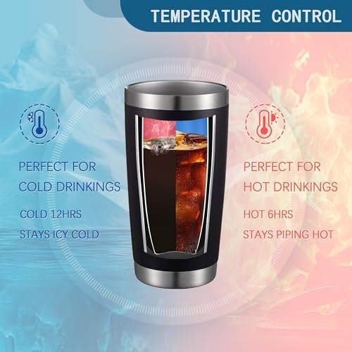 ATHAND Stainless Steel Tumbler 20oz Black - Insulated Travel Mug, Gift Edition