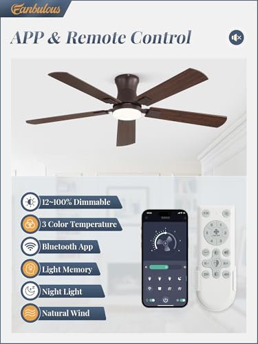 Fanbulous Oil Bronze 52 Inch Ceiling Fan with Light, Remote & App Control