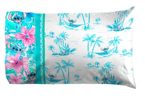 Jay Franco Lilo & Stitch Twin Sheet Set - White Stitch, 3-Piece Twin