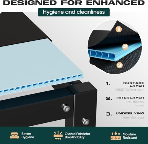 Queen Size Bunkie Board - Heavy-Duty Bed Support for Mattress - 60x80 with Noise-Reducing Cover - Variation Queen-60X80 IN