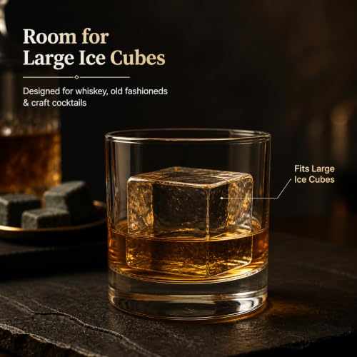 Kingrol 12 Pack 10 oz Rocks Glasses - Lead-Free Old Fashioned Whiskey Glasses Set