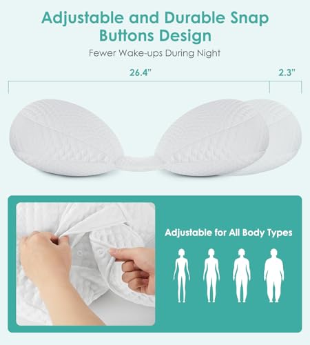 DONAMA Pregnancy Pillow Cooling Support Wedge - All White, Adjustable Maternity Pillow