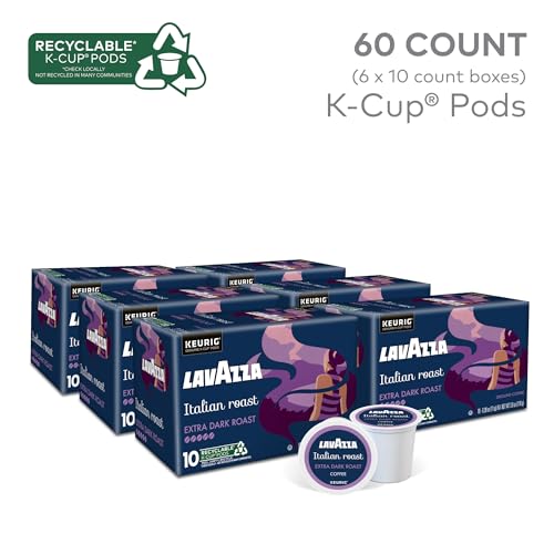 Lavazza Italian Roast Coffee Pods for Keurig - 60 Count, Recyclable Single Serve