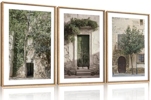 Vintage Italy City Landscape Wall Art Set - 16x24 Inches, Framed Canvas
