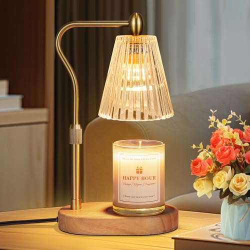 Imenlox Candle Warmer Lamp with Timer & Dimmer, Adjustable Height - Amber / Manual Control, Perfect for Home Decor & Gifts