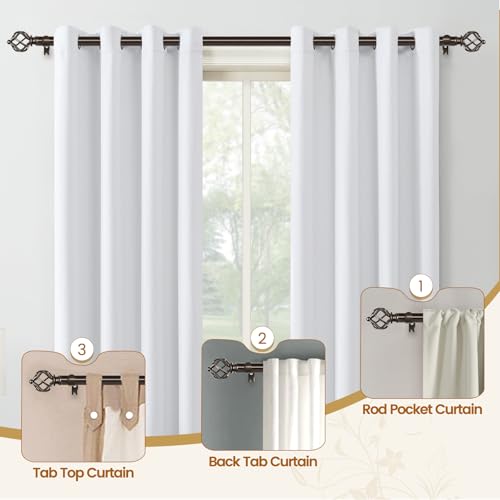 KAMANINA 2 Pack Adjustable Bronze Curtain Rods 32-86 Inches for Windows