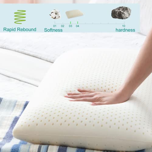 ORHETVE Queen Talalay Latex Pillow - Extra Soft Support for Side & Back Sleepers, Removable Cotton Cover