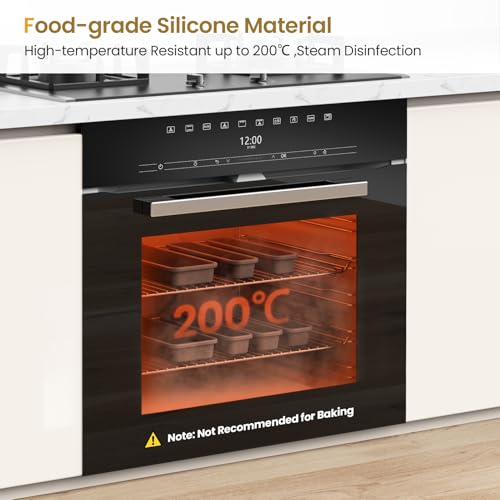 7 Pack Silicone Silverware Drawer Organizer - DIY Customizable, Heat-Resistant Up to 200°C, Anti-Slip, Moisture-Proof Kitchen Utensil Tray - Grey