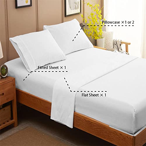 Queen Size Bed Sheet Set - Microfiber 4-Piece, Super Soft, Wrinkle-Resistant, White Variation of THIS listing