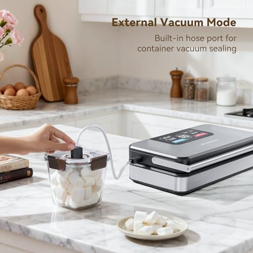WONMAKE Silver 95kPa Food Vacuum Sealer Machine 10-in-1