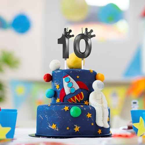 Black Birthday Candles Number 13 Candle, Happy 13th Birthday Cake Topper, 3D Crown Number Candle Birthday Candle, 13 Candle Birthday Boys Girls, Birthday Decorations Black, Black Cake Topper D?cor