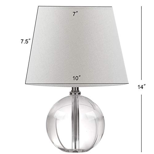 SAFAVIEH Lighting Mable Table Lamp, 14″ Crystal Clear/Off White