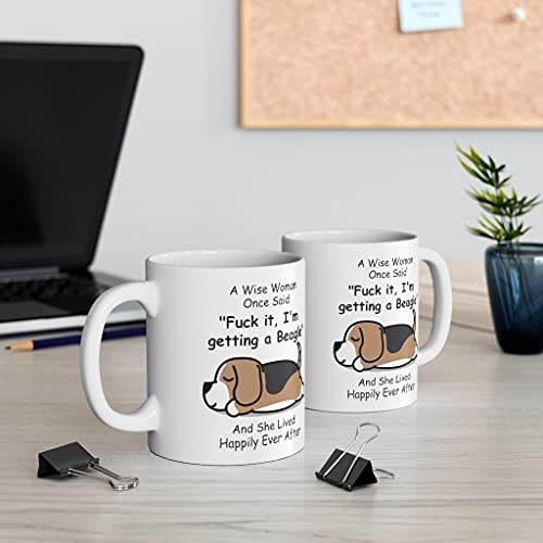 Funny Beagle Mug for Dog Moms - 11oz White Ceramic Coffee Cup Gift
