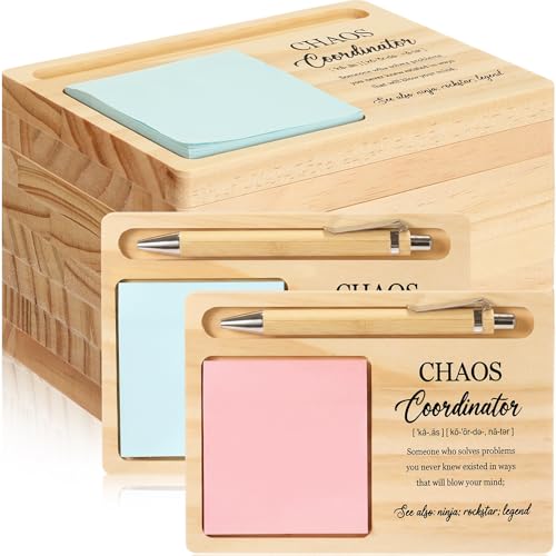 10 Pcs Employee Appreciation Gifts Wooden Sticky Note Holders with Inspirational Quote - Coordinator Variation