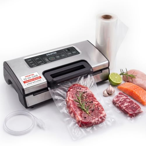 Gourmia Vacuum Sealer with Marinate Function - Food Preservation System with LED Display & Vacuum Hose