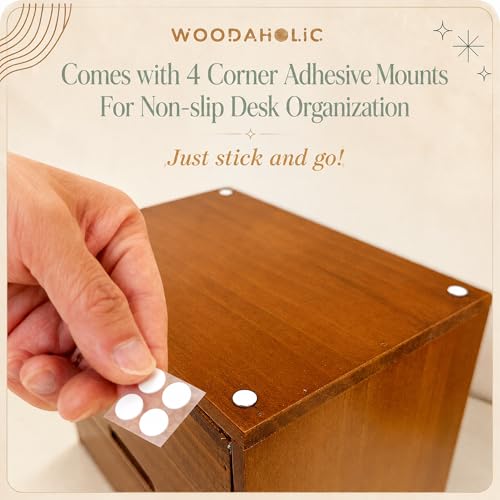Vintage Wooden 5-Drawer Desk Organizer - Craft Storage & Rustic Shelf, Stackable