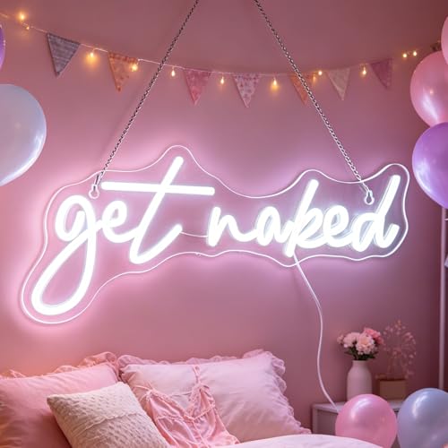 QiaoFei Led Get Naked Neon Sign Letters USB Powered Lights for Room