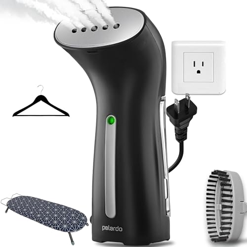 Polardo Black Travel Garment Steamer - Compact Handheld Clothes Steamer with Anti-Spill Tech
